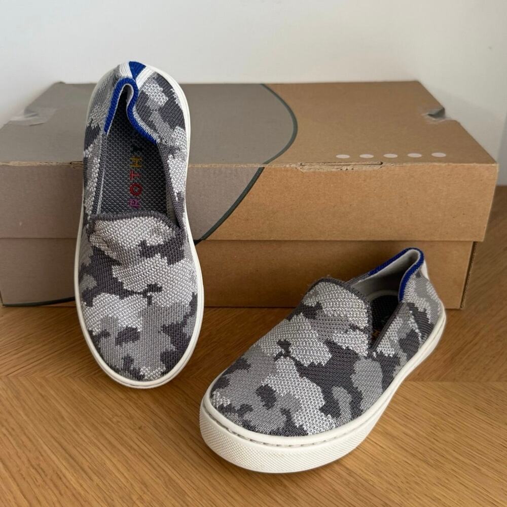Rothy’s The Kids ‘Grey Camo’ Toddler Slip On Shoes - SZ 11 C
